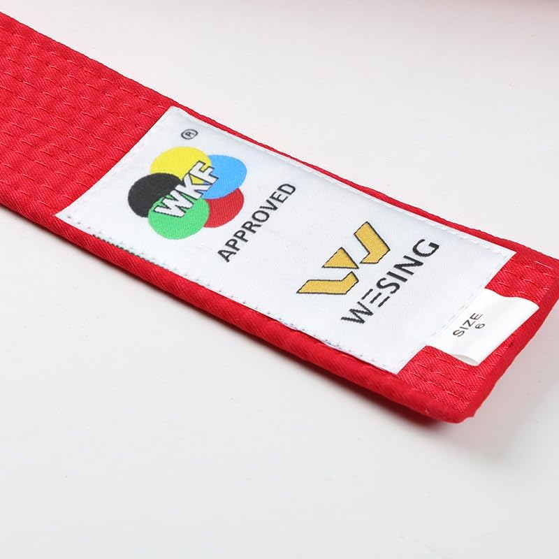 W WESING WESING Karate Belt WKF Approved for Karate Competition Black Red Blue Belt Martial Arts - Image 3